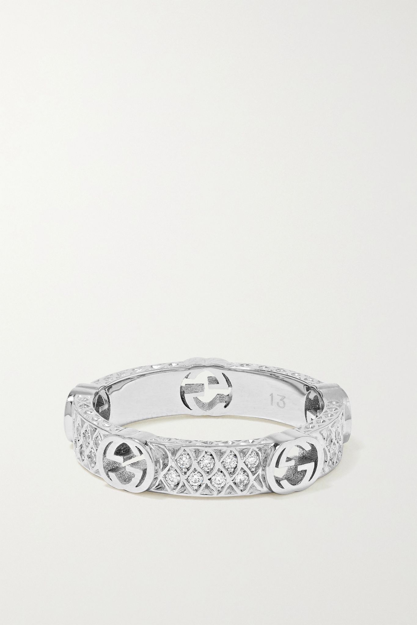 18-karat white gold diamond ring - 3