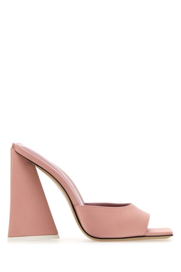 Pink satin Devon mules - 1