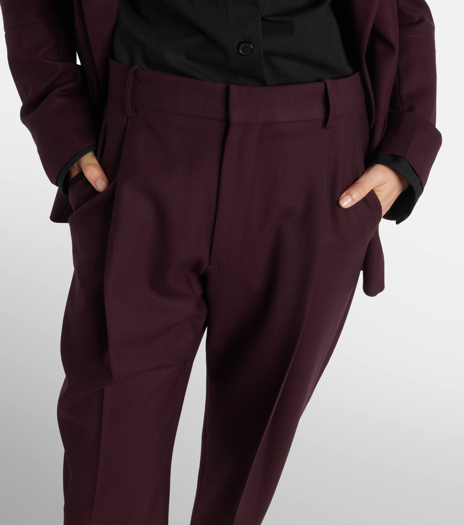 Asymmetric wool-blend chinos - 4