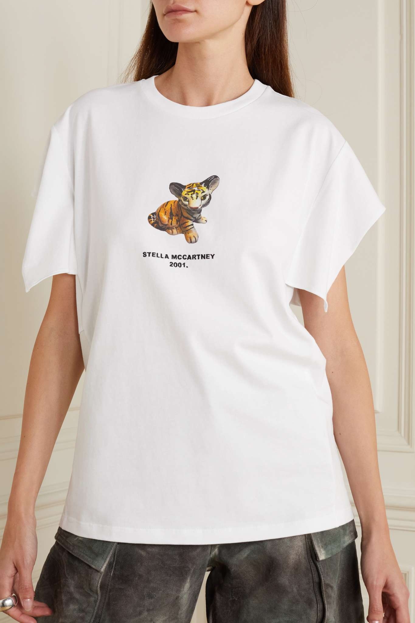 Ceramic Tiger embroidered printed organic cotton-jersey T-shirt - 3