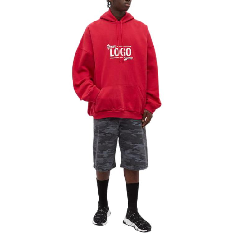 Balenciaga Your Logo Here Popover Hoodie 'Raspberry White' 651799-TKV83-6295 - 2