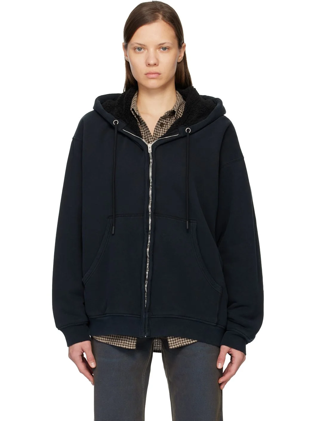 Black Zipped Hoodie - 1