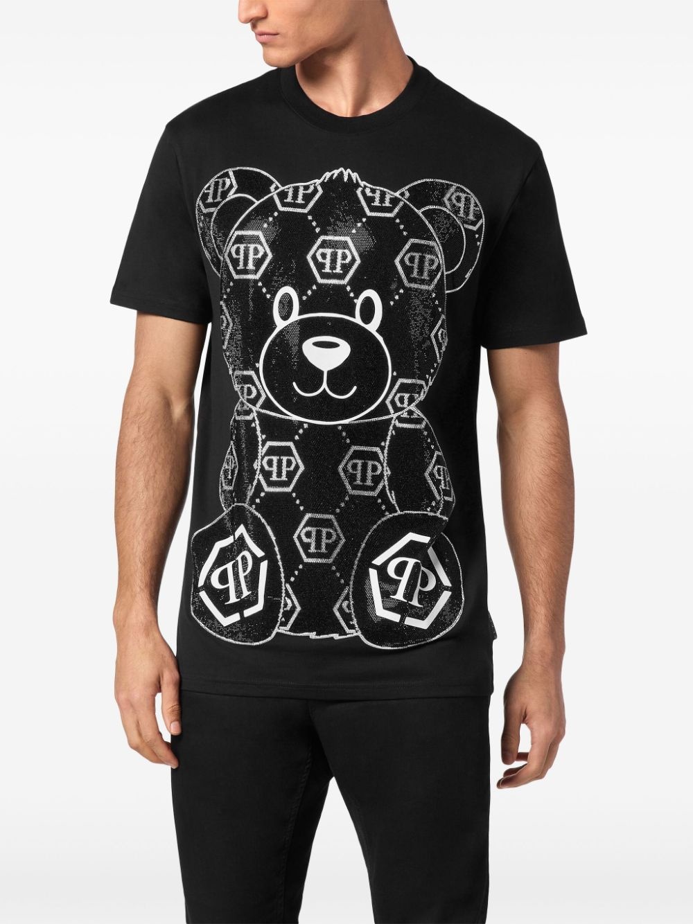 Teddy Bear-appliqué cotton shirt - 3