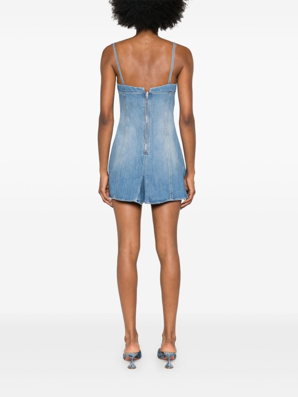 godet-design denim mini dress - 4