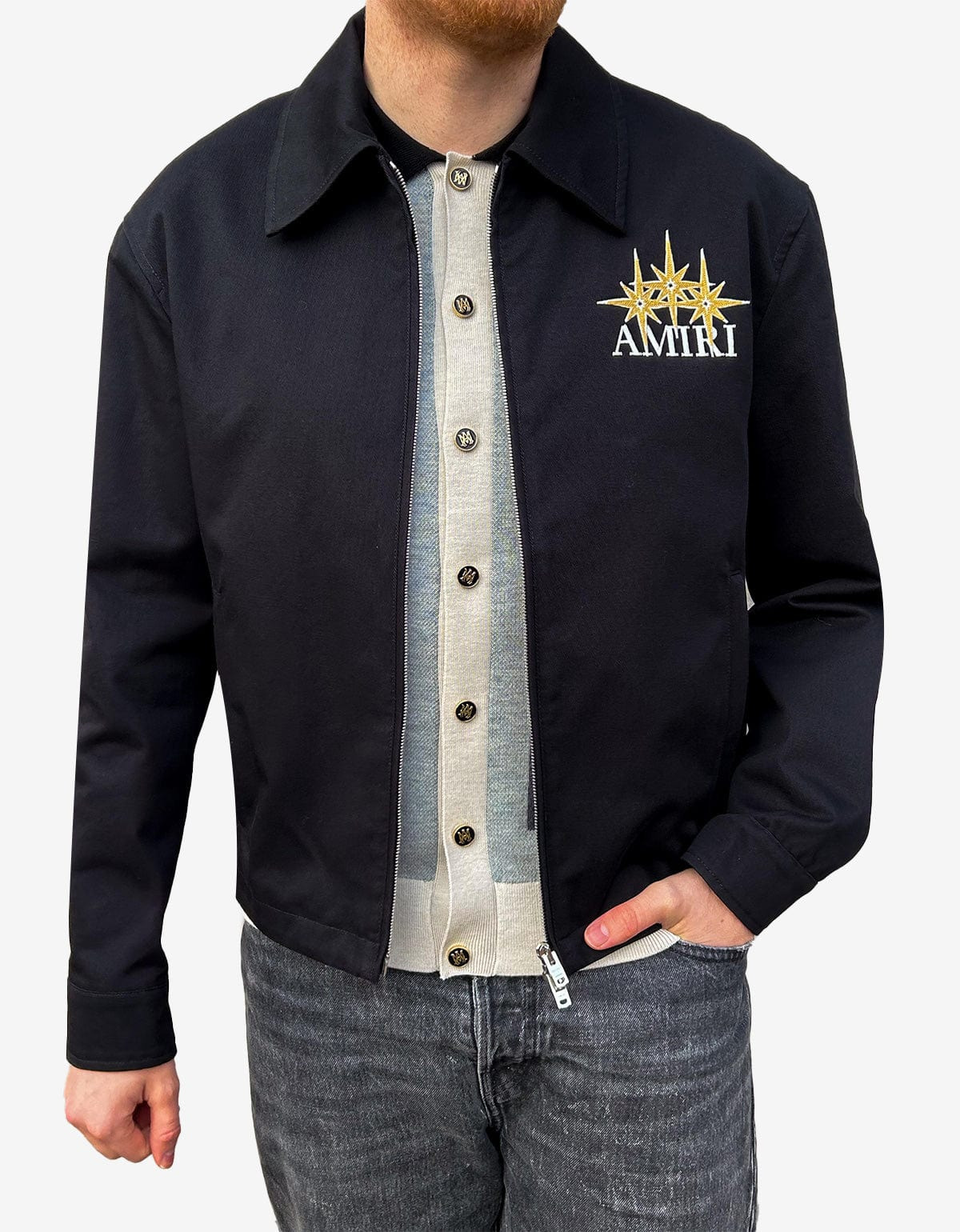 Amiri Black Starburst Zip Blouson - 4