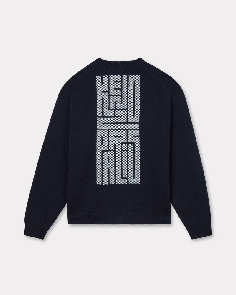 KENZO 'KENZO Kamon' embroidered cardigan in wool and cotton outlook