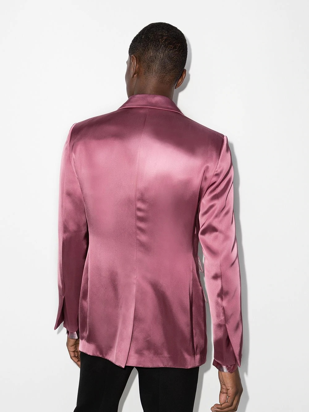 single-breasted satin-effect blazer - 3