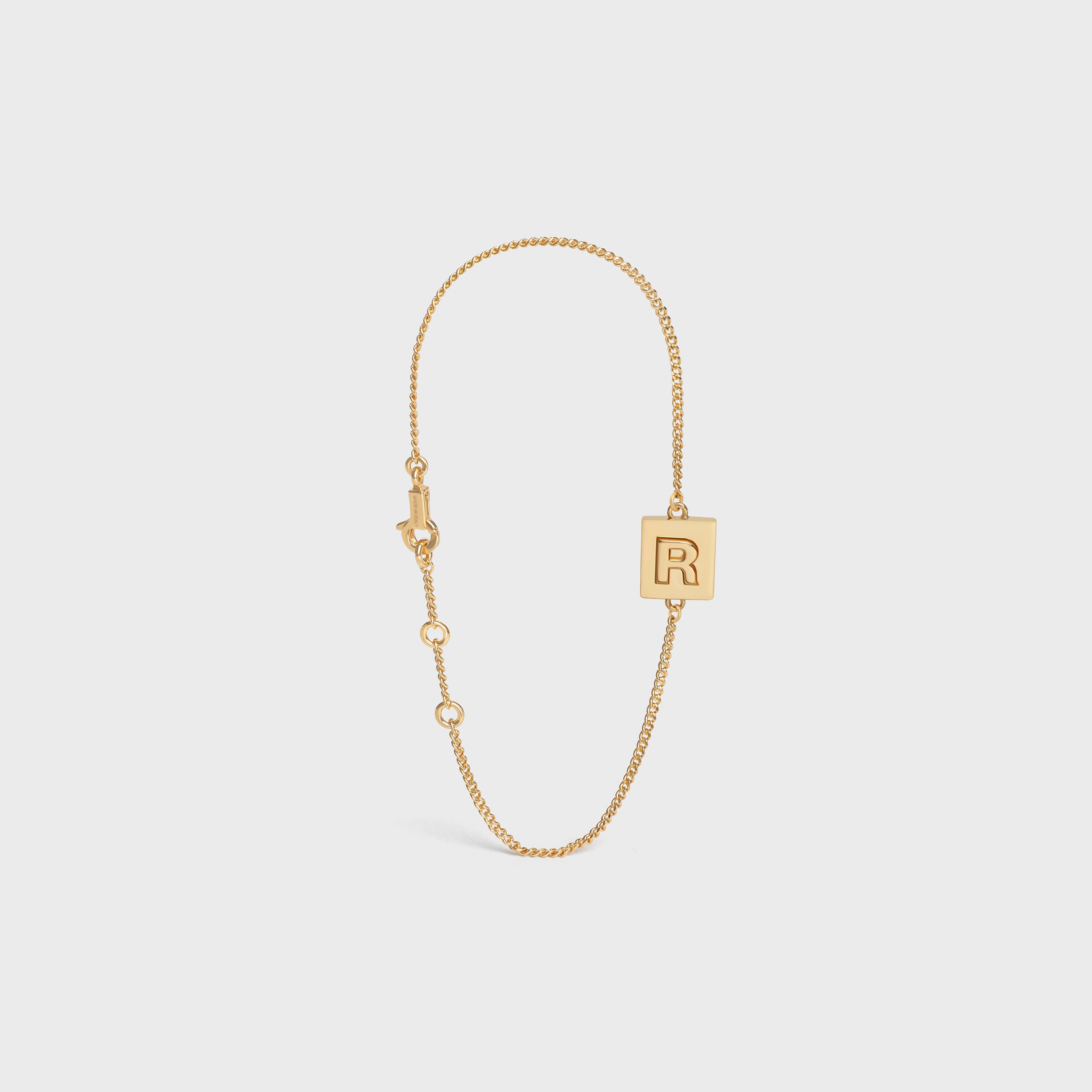 Alphabet R Bracelet in Brass with Gold Finish - 2