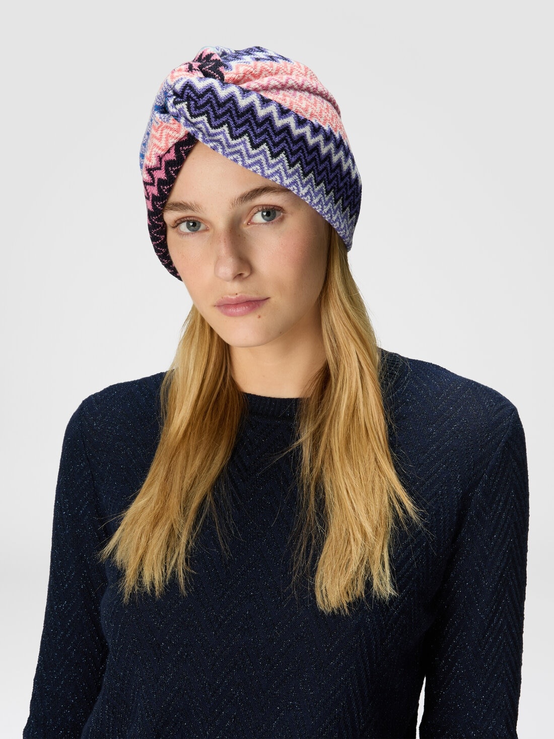 Zigzag wool blend turban - 3