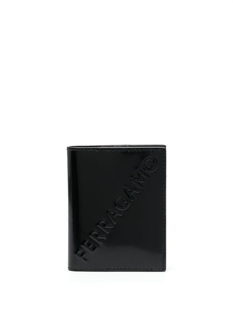 logo-debossed bi-fold leather wallet 1