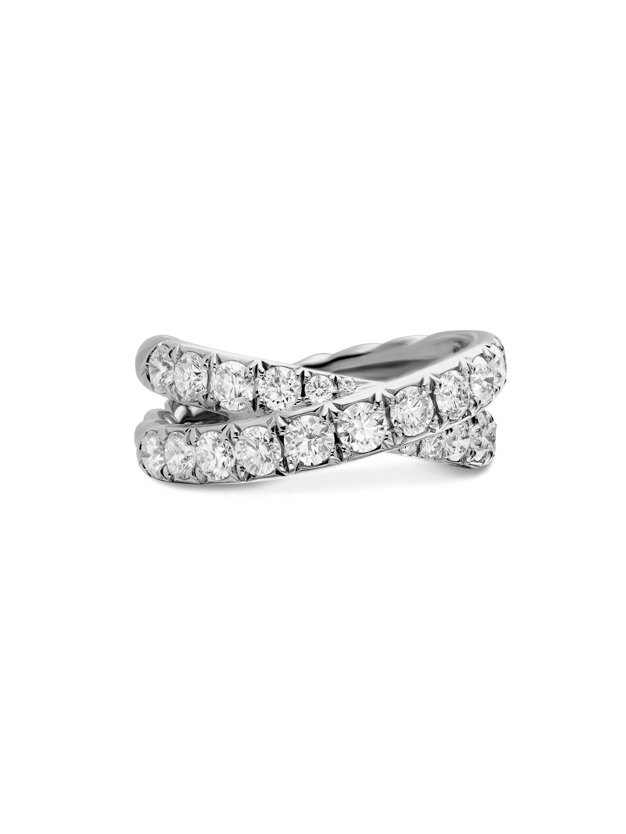 Women's DY Crossover Band Ring in Platinum - Silver - 1