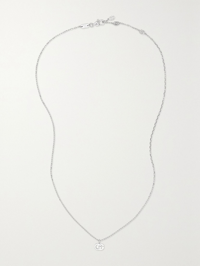 GG Running 18-karat white gold diamond necklace Silver 1