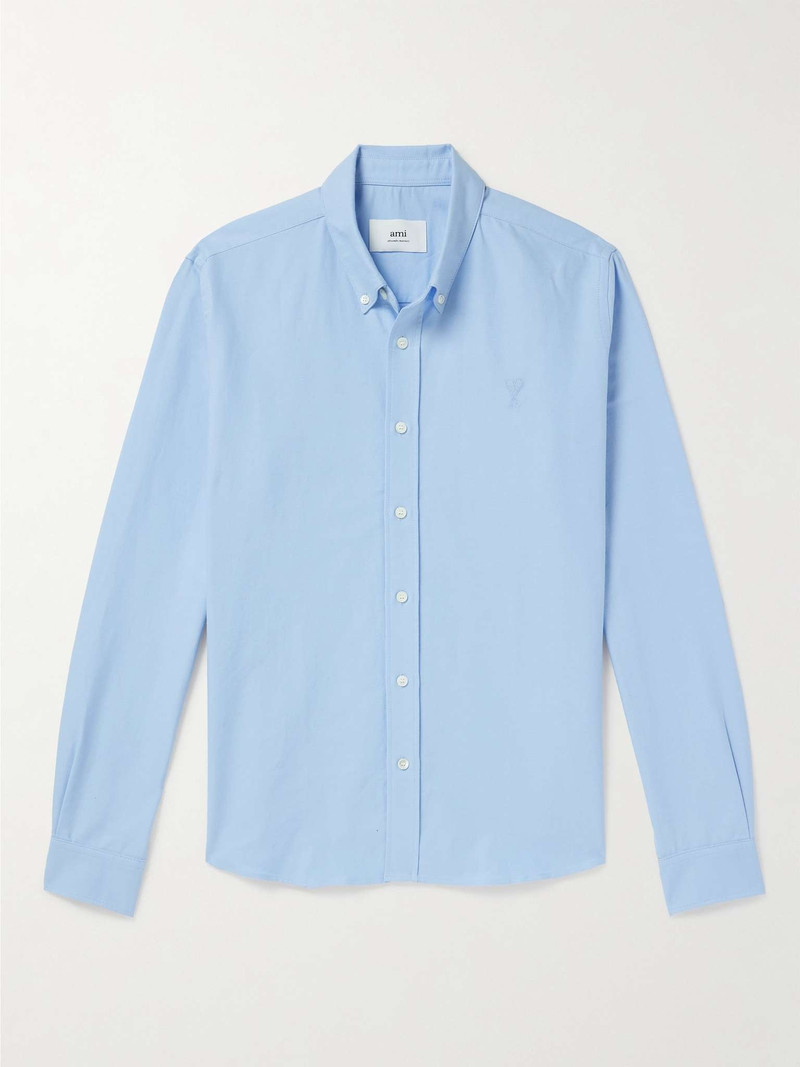 Button-Down Collar Logo-Embroiderd Cotton Shirt 1