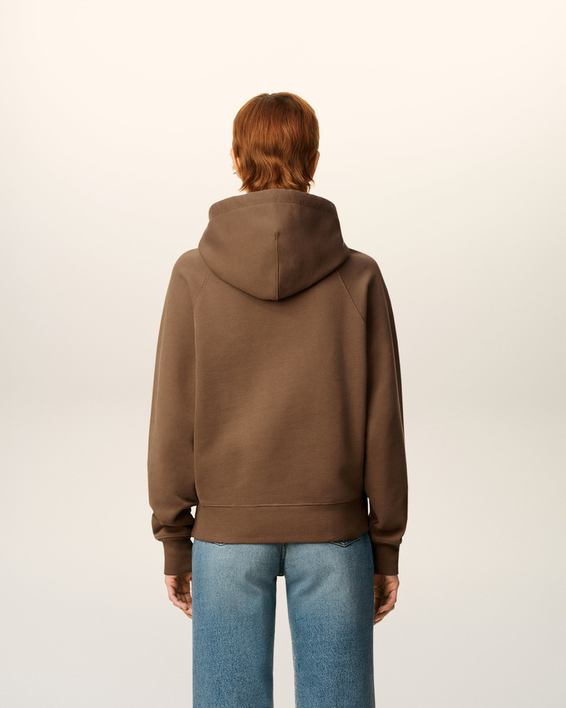 BROWN COTTON AMI DE COEUR HOODIE 4
