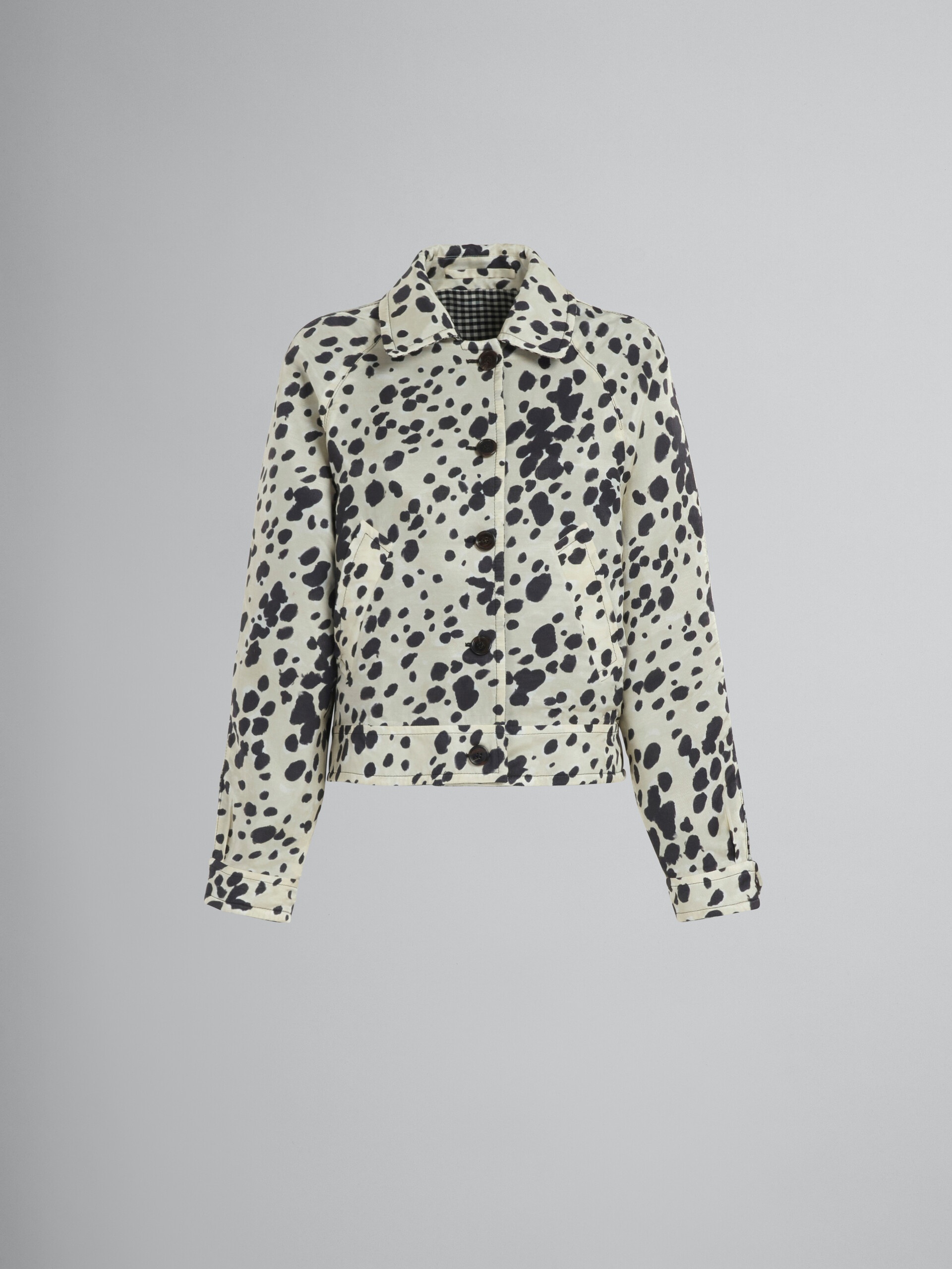 DOUBLE-FACED HOUNDSTOOTH WOOL BOMBER JACKET - 1