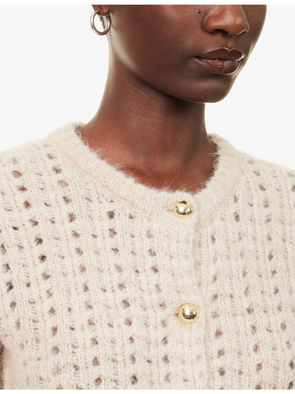 The Plush Round-Neck Knitted Cardigan - 5