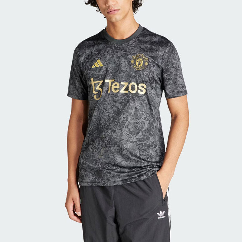 adidas adidas Manchester United Stone Roses Pre-Match Jersey 'Black' IQ1566 outlook