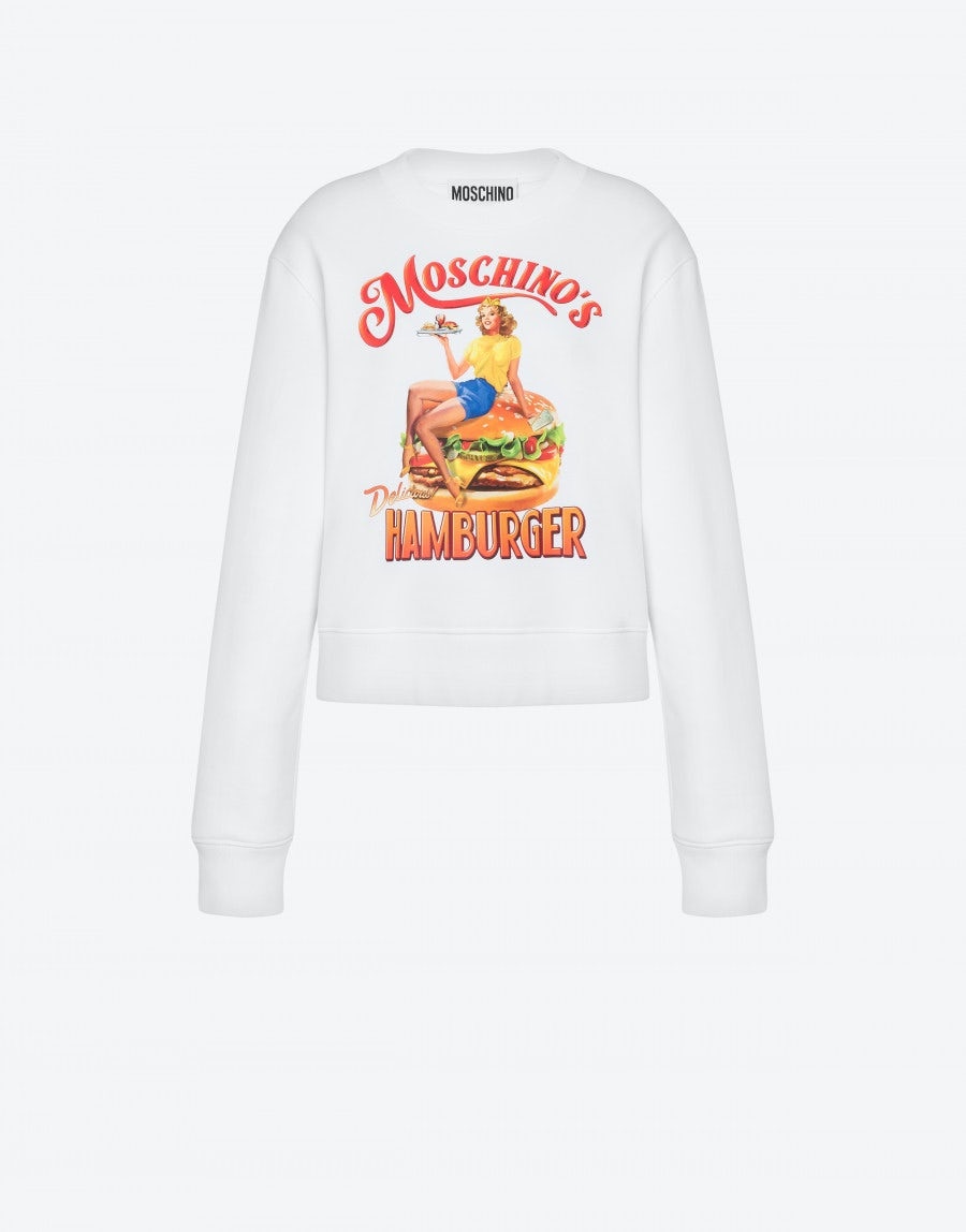 MOSCHINO HAMBURGER ORGANIC COTTON SWEATSHIRT - 1