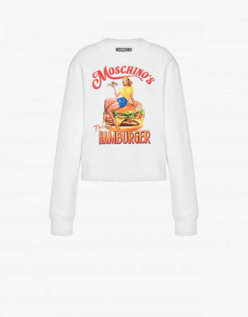 MOSCHINO HAMBURGER ORGANIC COTTON SWEATSHIRT 1