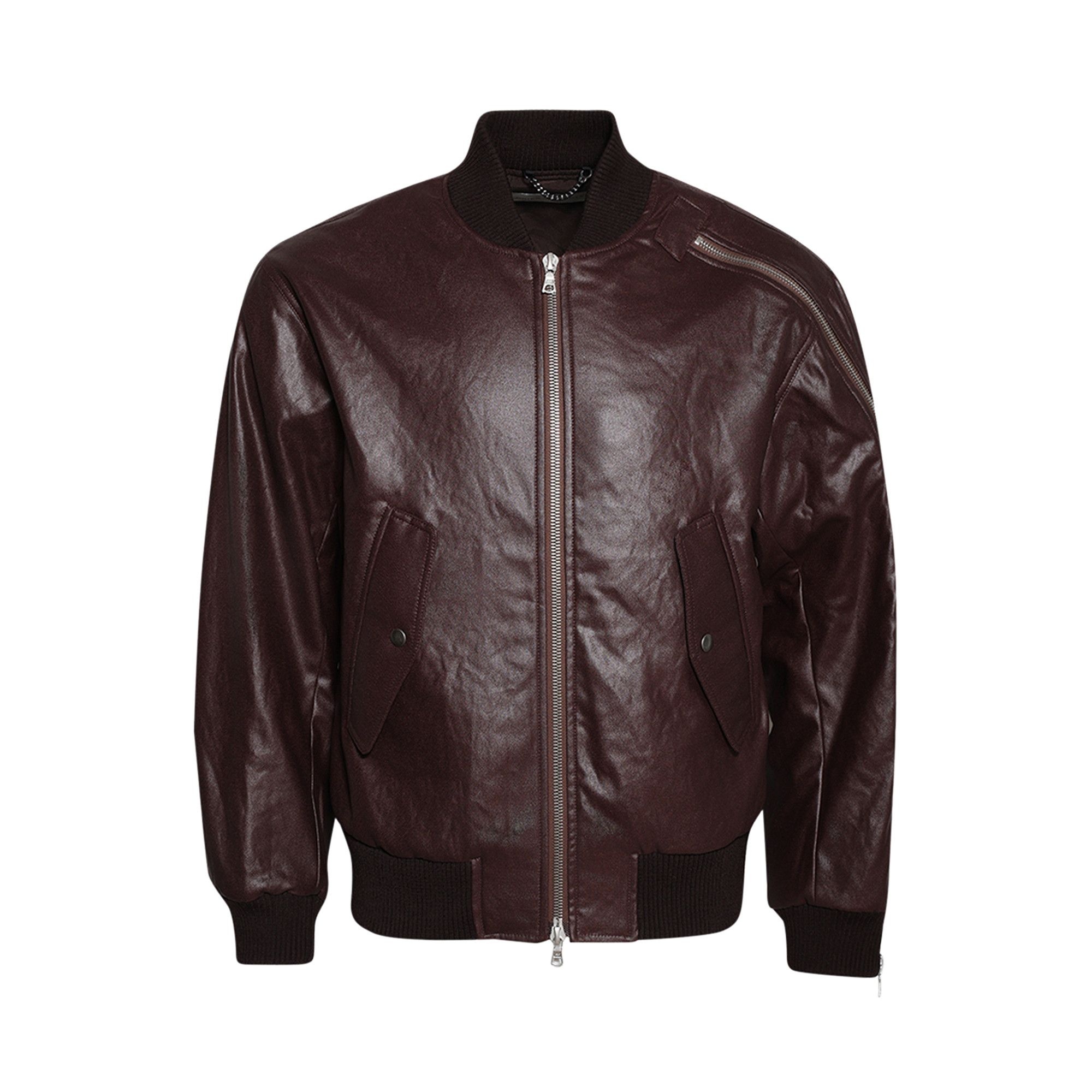Dries Van Noten Faux-Leather Bomber Jacket 'Rust' - 1