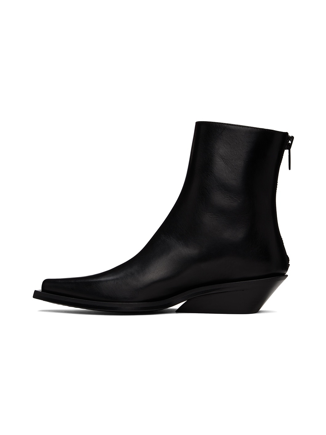 Black Rumi Cowboy Ankle Boots - 3