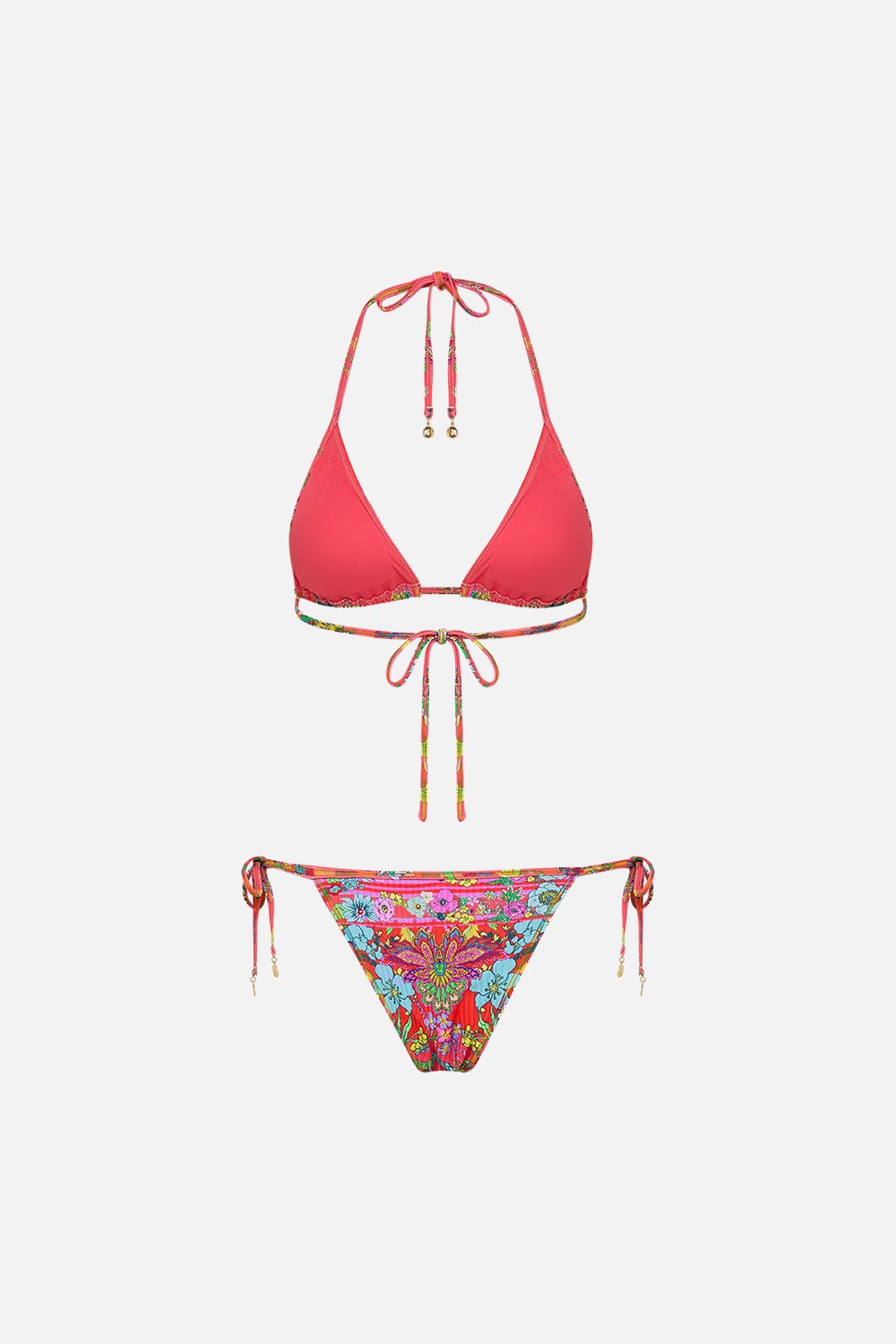 TRI BRA BIKINI WITH MULTICLR STITCH - 7
