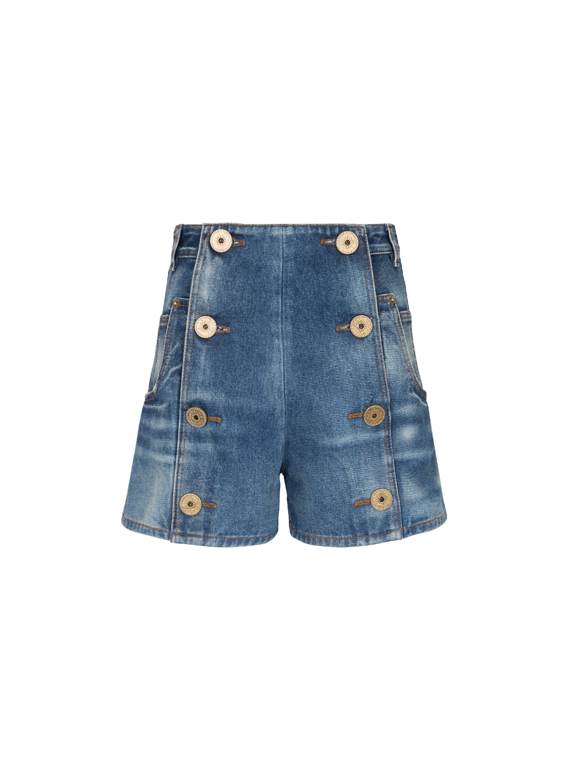 Denim shorts with buttons - 1