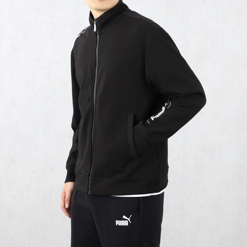 PUMA Athleisure Casual Sports Stand Collar Knit Jacket Black 585258-01 - 4