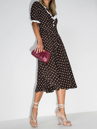 Alessandra Rich polka-dot ruffled midi dress outlook