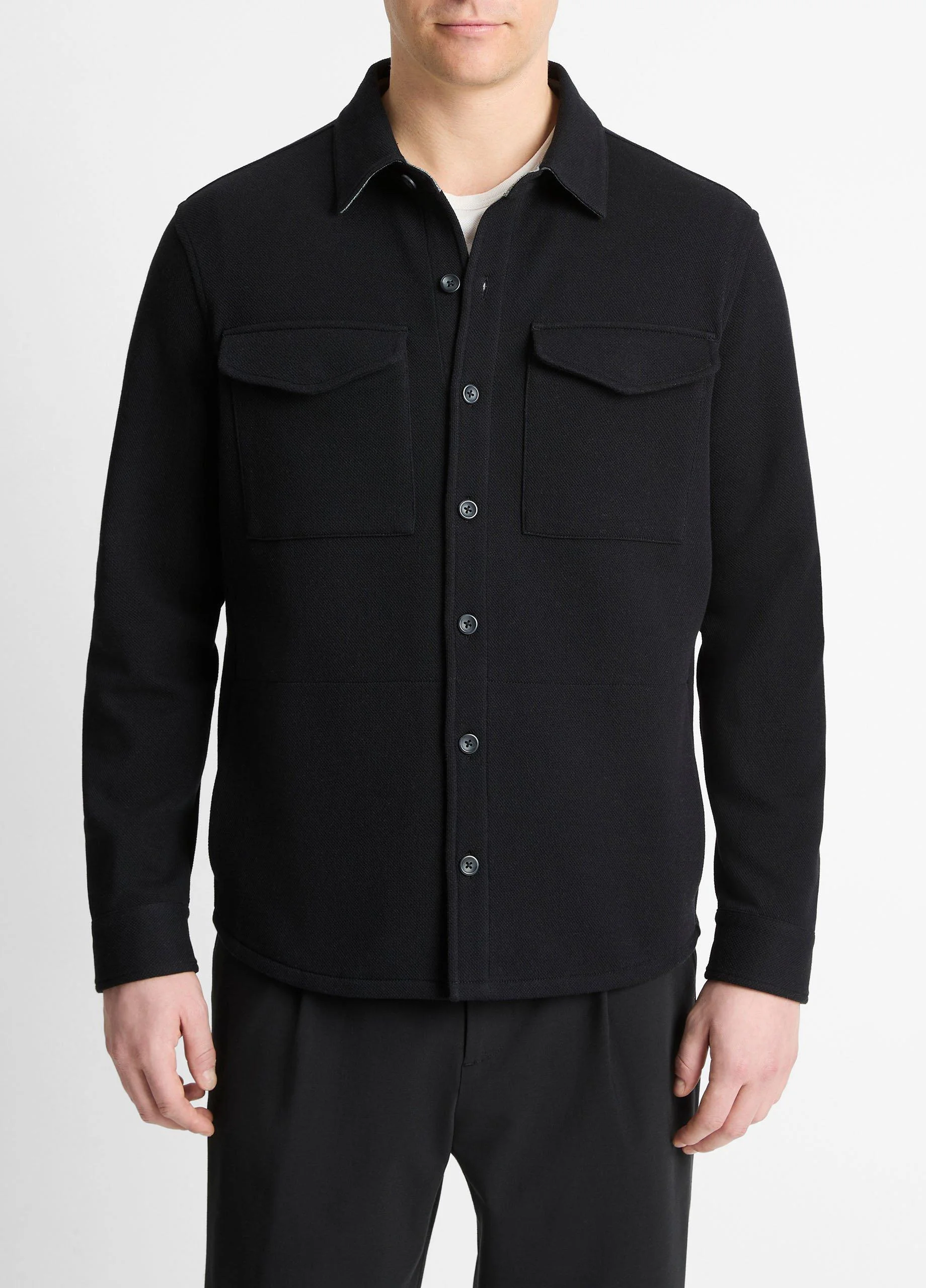 Double-Knit Cotton-Blend Piqué Shirt Jacket - 1