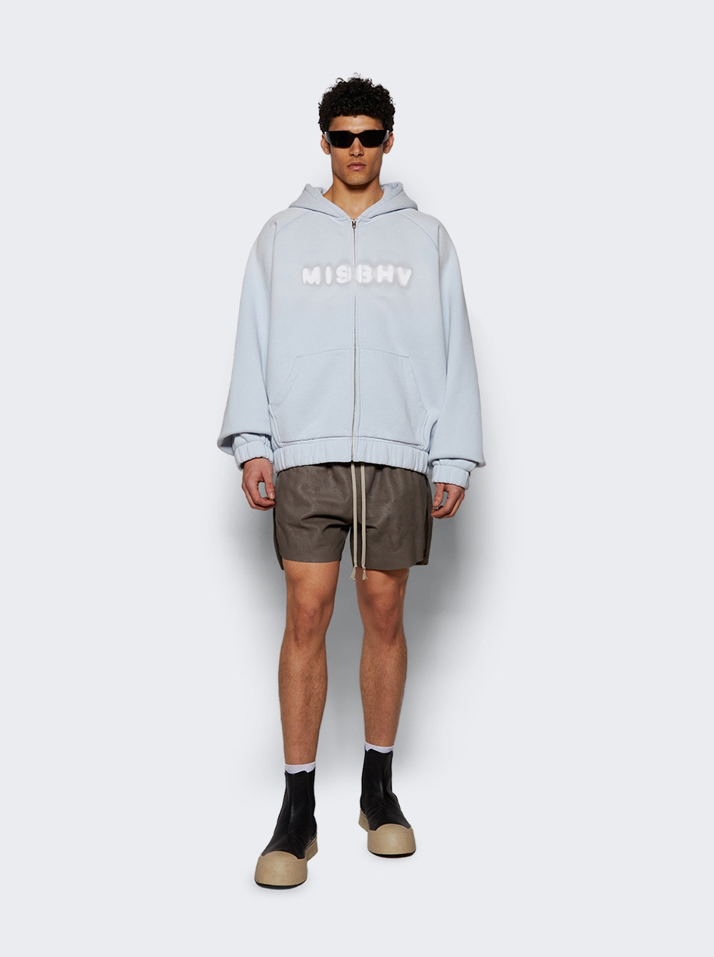 Community Ocean Washed Zipped Hoodie Blue - 5