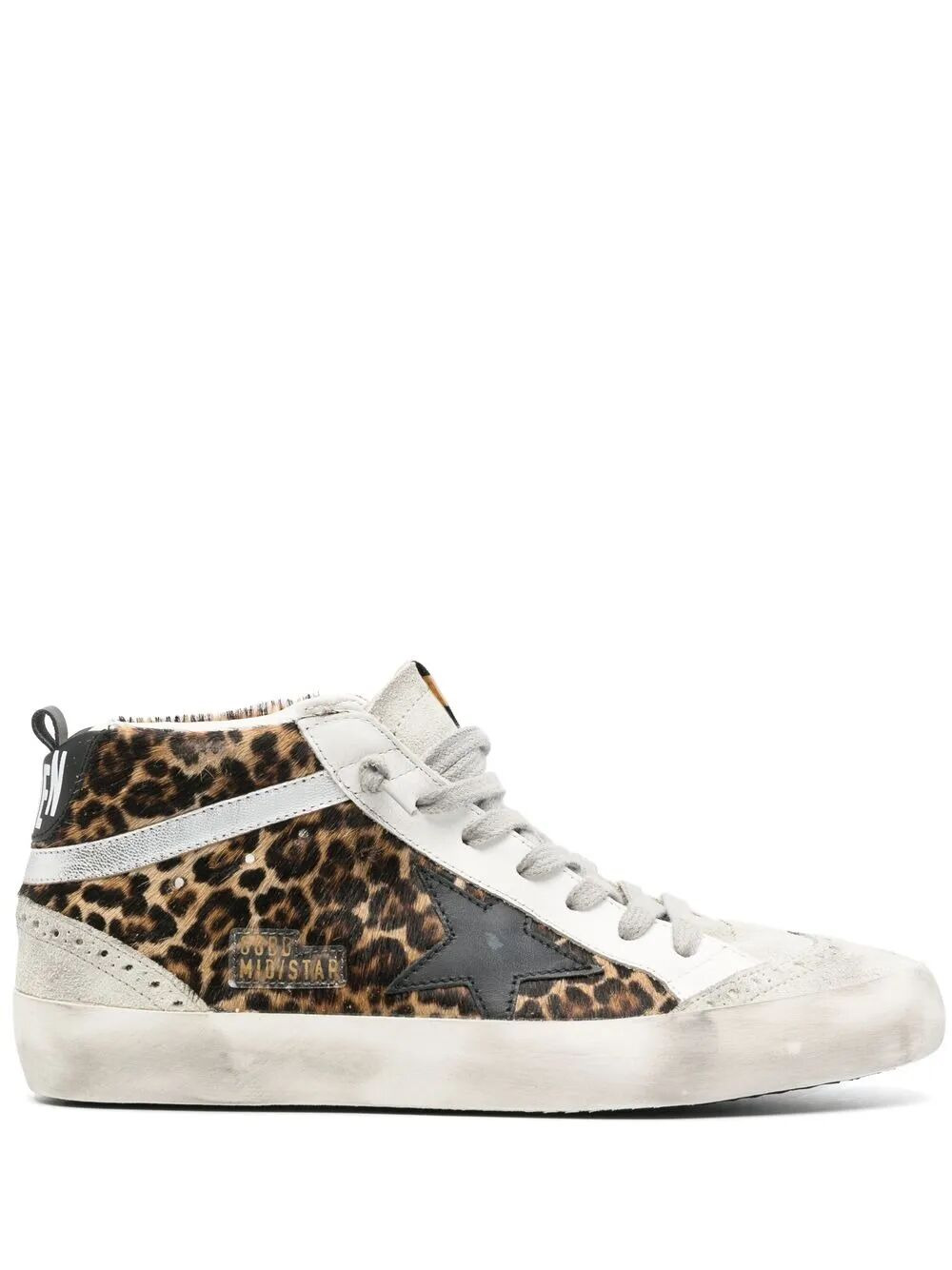 Golden Goose Women "Mid Star" Horsy Upper Suede Toe And Spur Leather Star And Heel Laminated Wave - 3