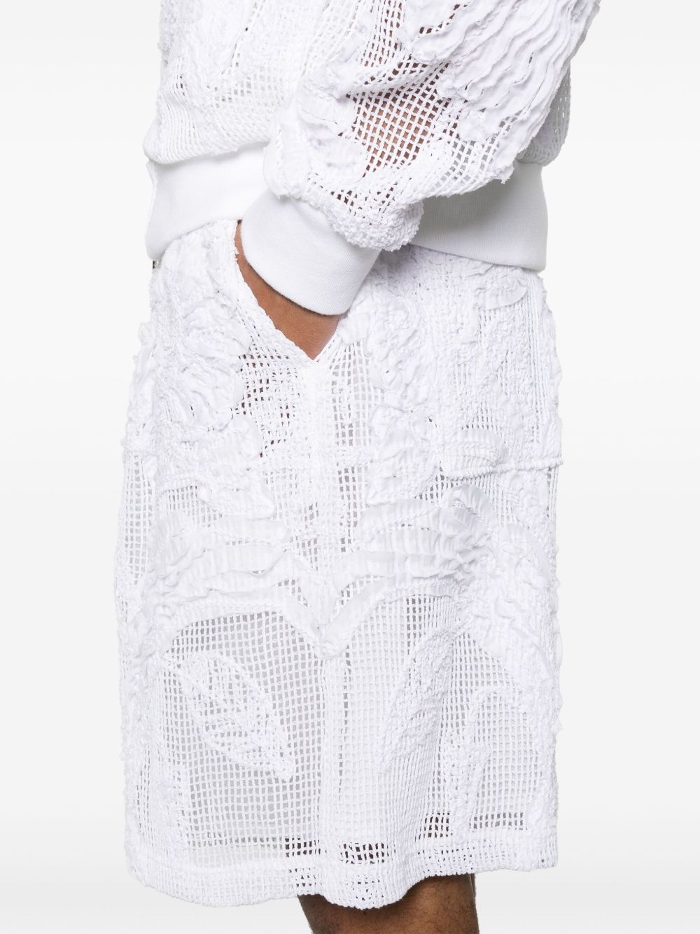 embroidered mesh shorts - 5