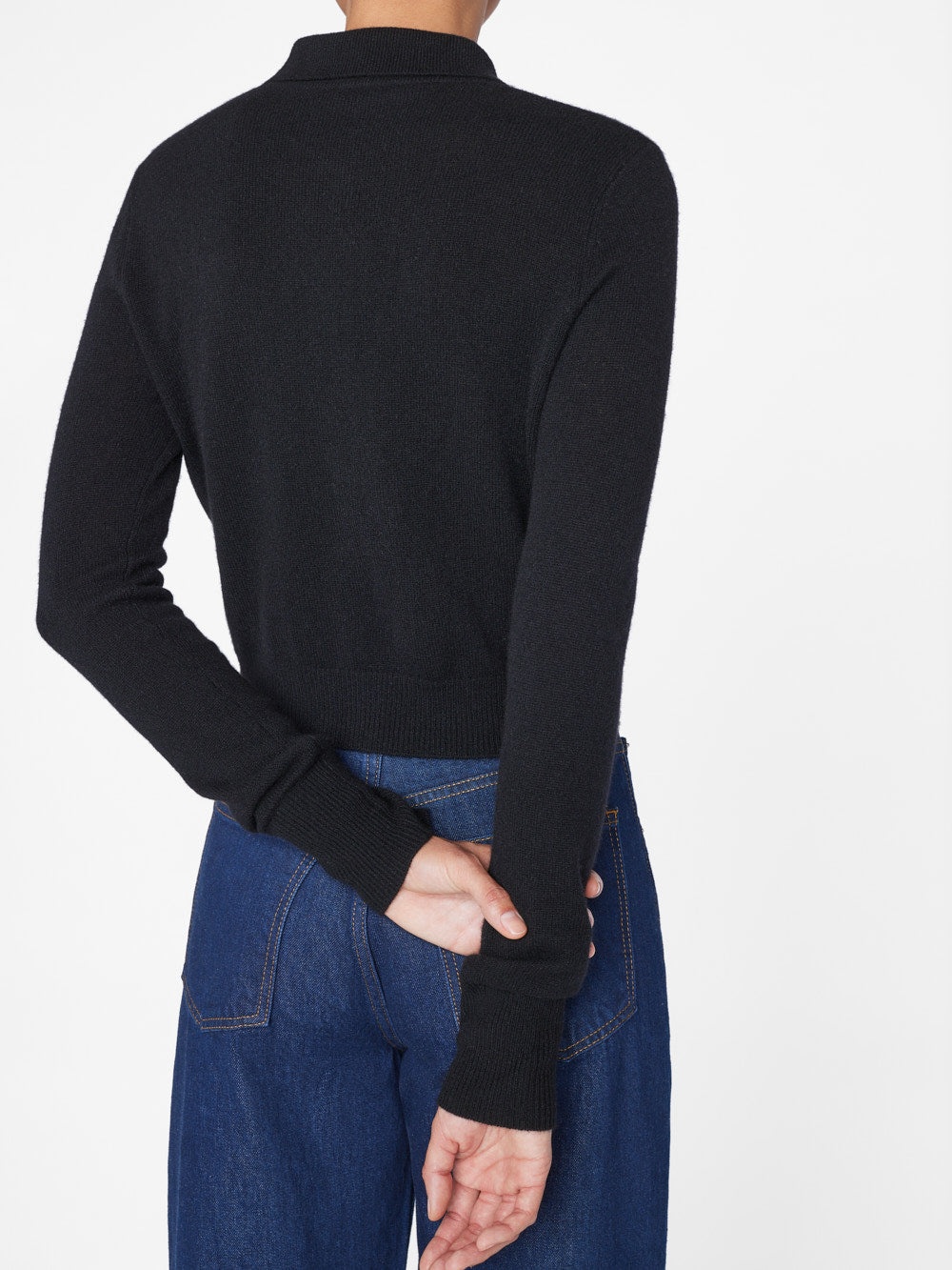 Shrunken Cashmere Cardi in Noir - 5
