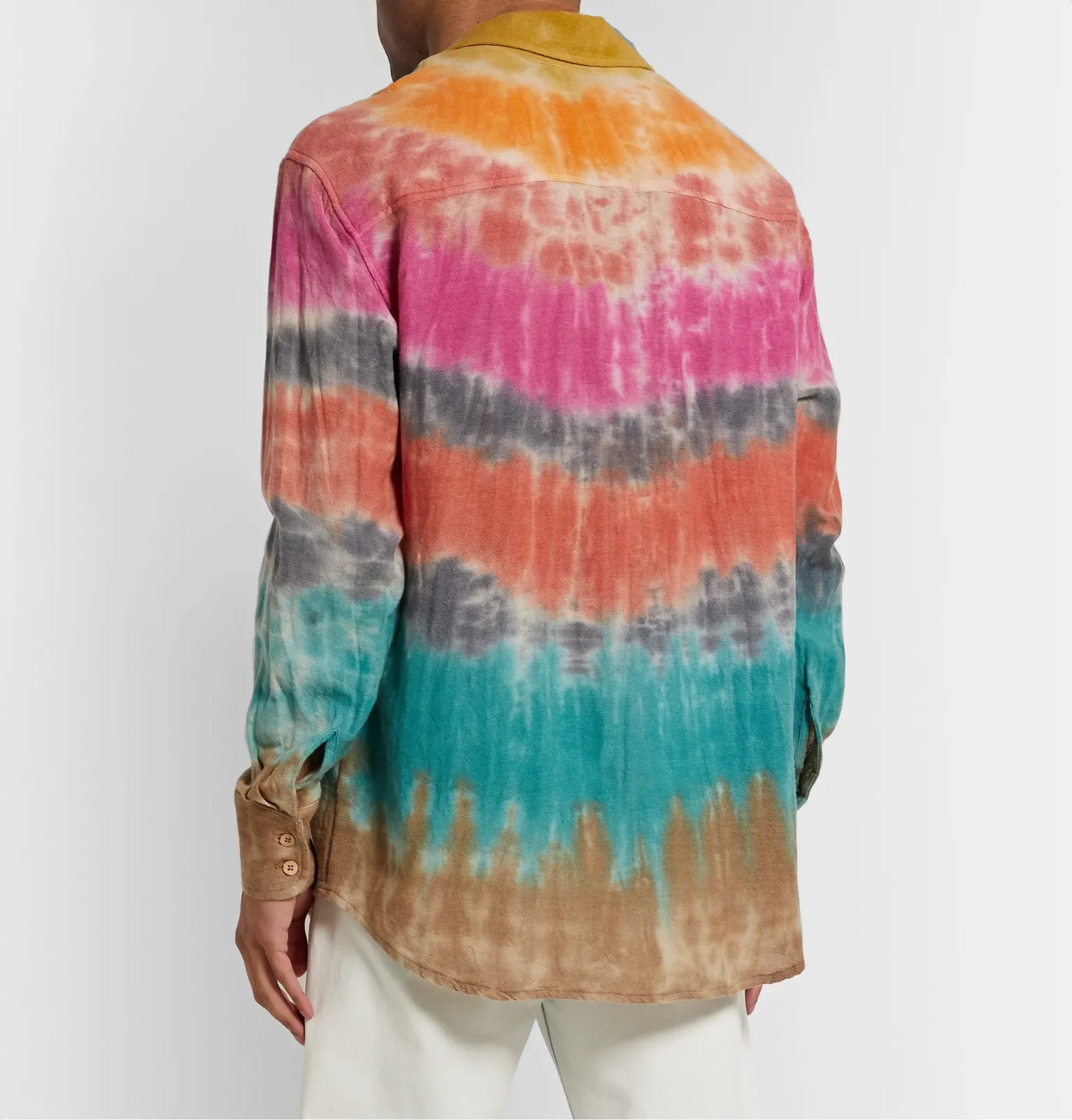 Wacky Boomslang Tie-Dyed Wool, Cashmere and Cotton-Blend Shirt - 4