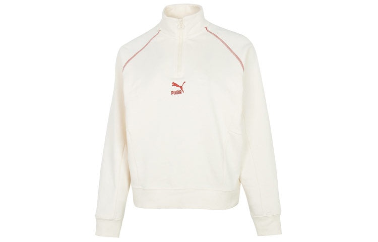(WMNS) PUMA Das Cc Graphic Half-Zip Crew 'White' 539911-93 - 2