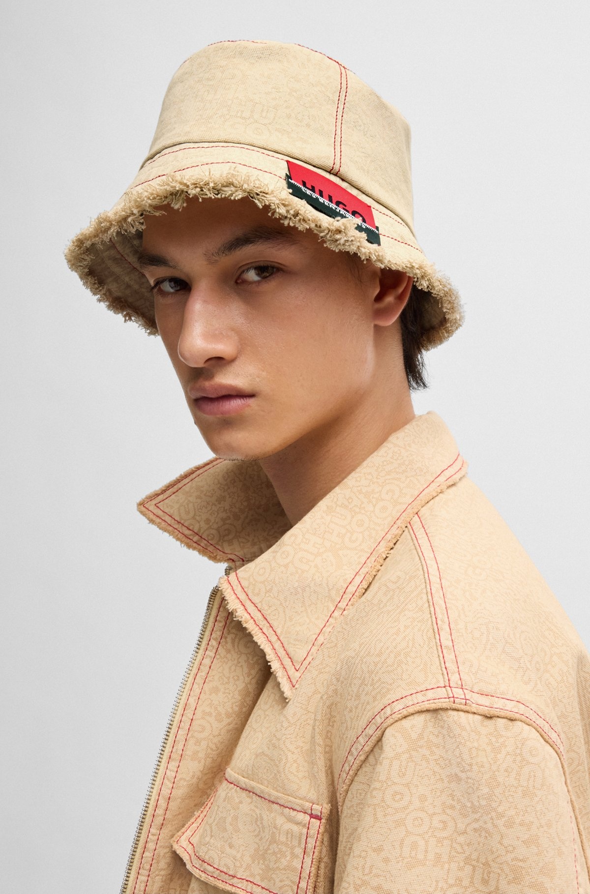HUGO X LES BENJAMINS BUCKET HAT WITH CO-BRANDED LABEL - 4