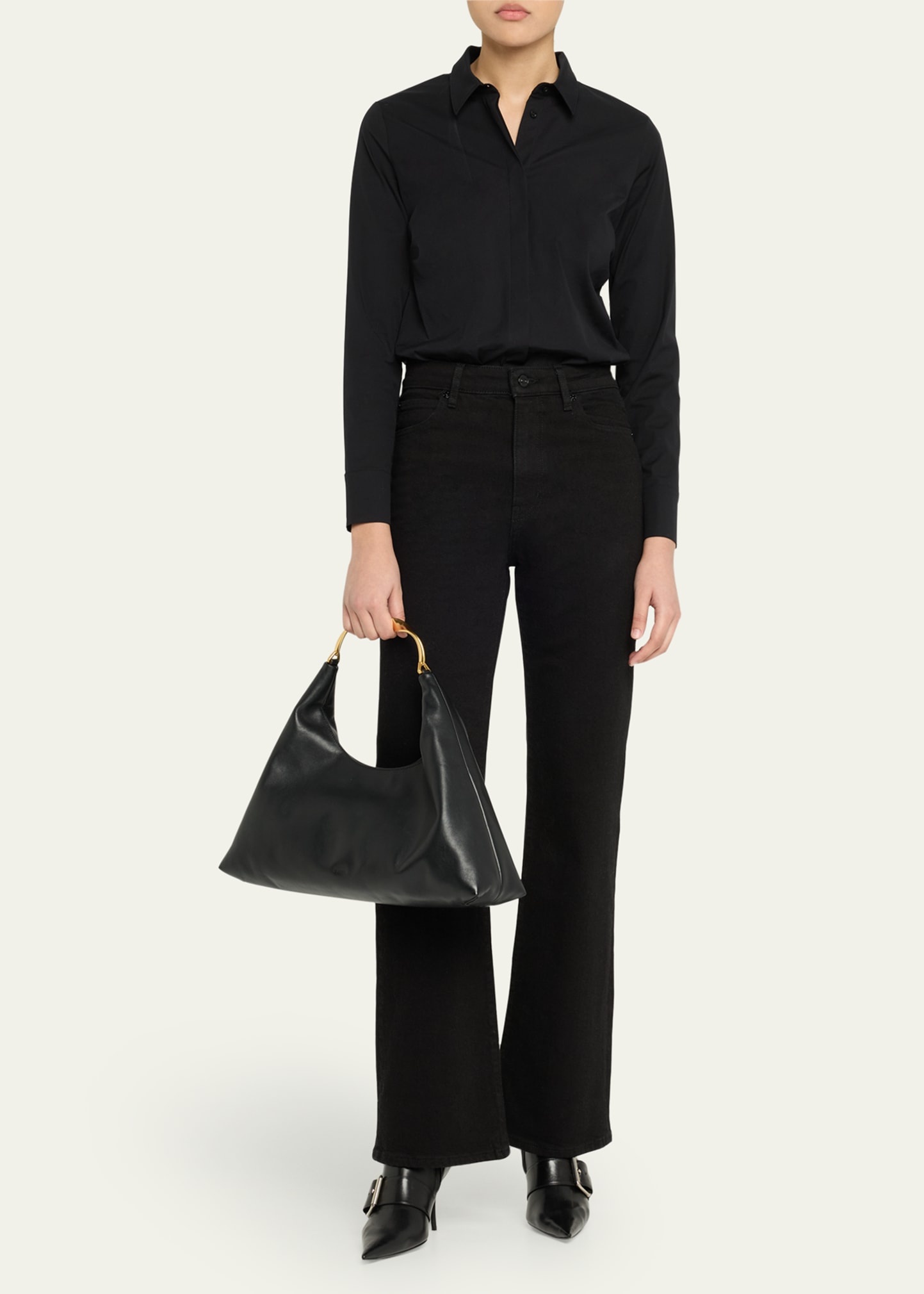 Twist Leather Hobo Bag - 6