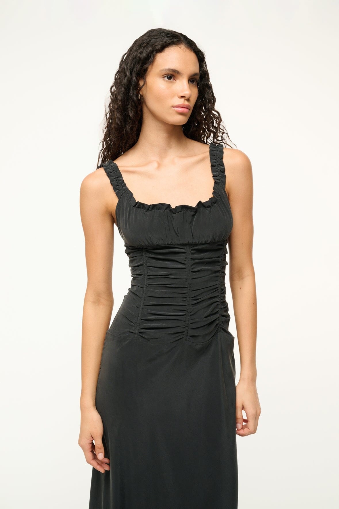 STAUD NIC SILK MAXI DRESS BLACK - 3
