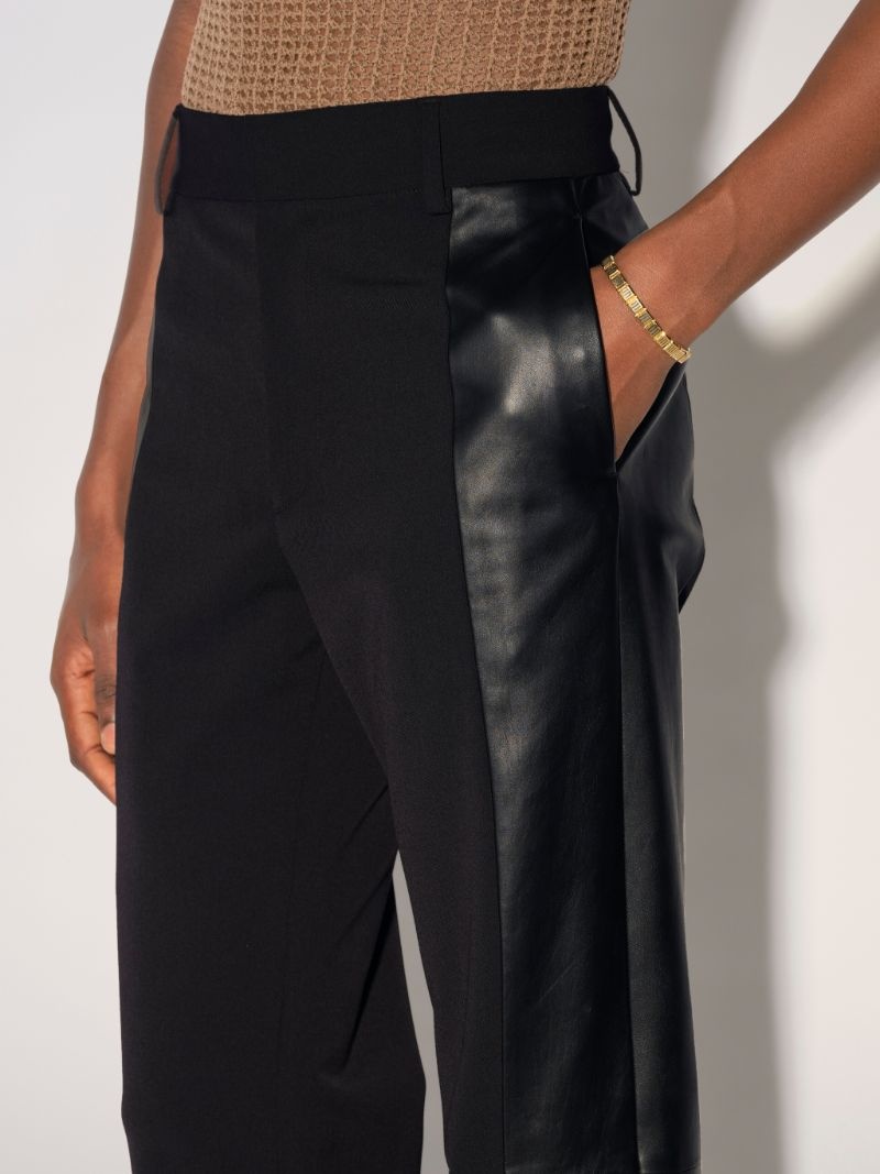 MIX LEATHER REGULAR PANTS - 6