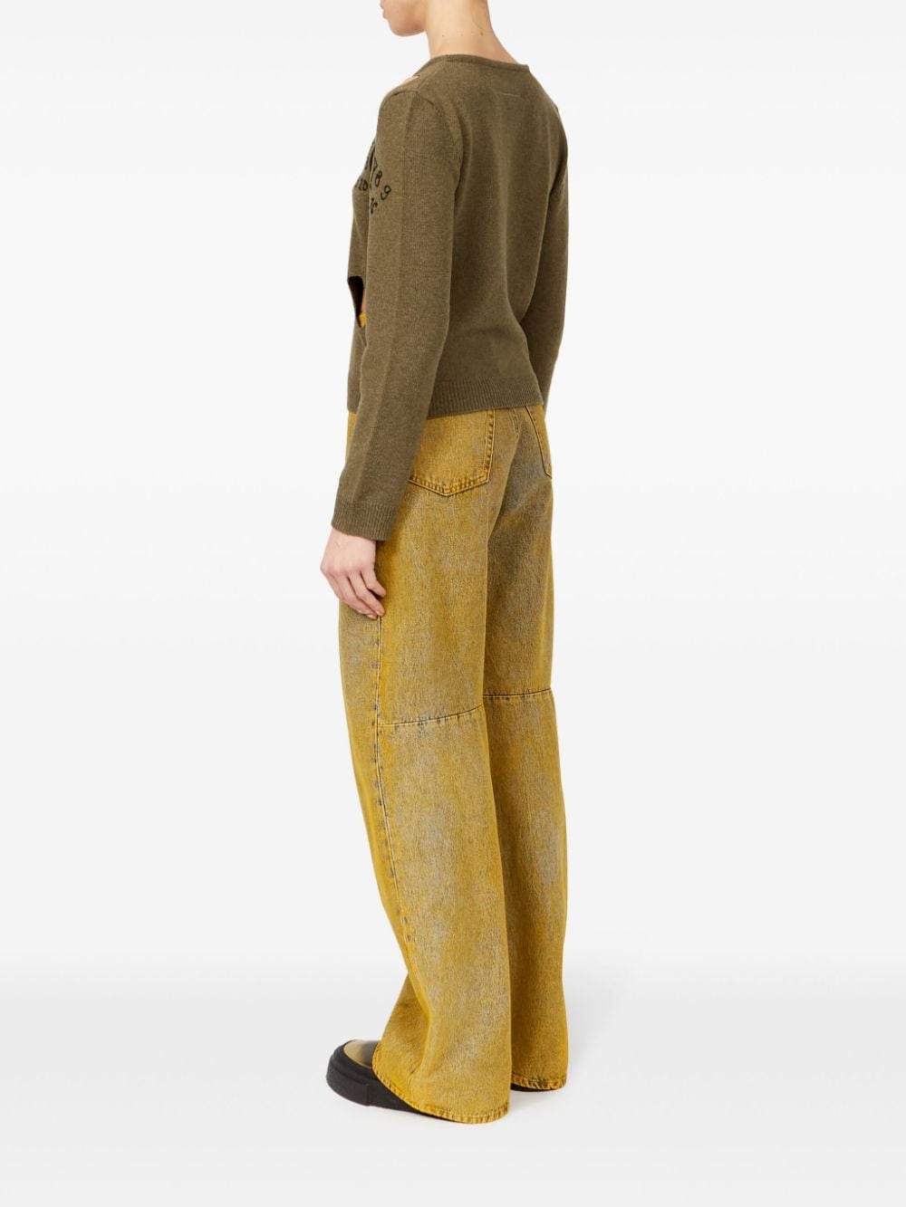 number-print cut-out jumper - 5