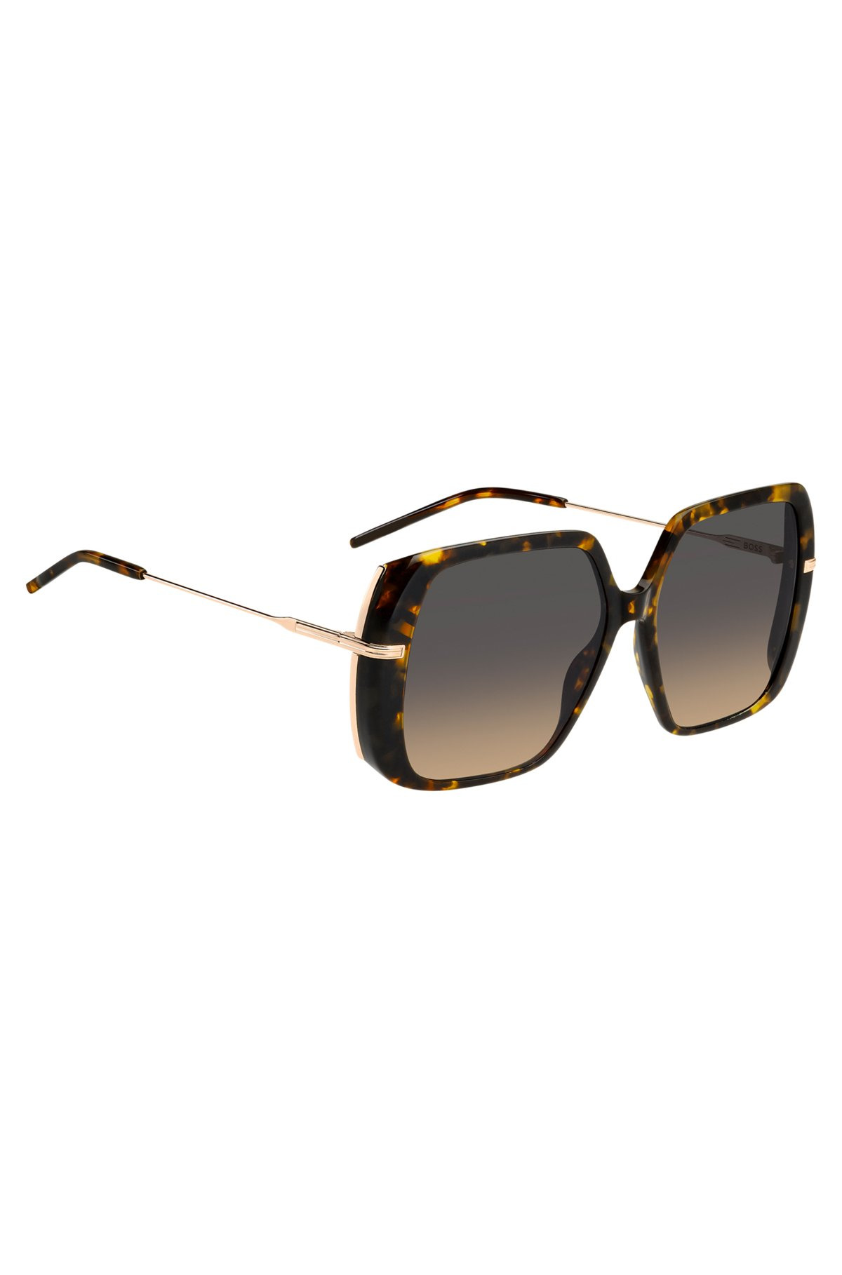 HAVANA-ACETATE SUNGLASSES WITH ROSE-GOLD-TONE TEMPLES - 4