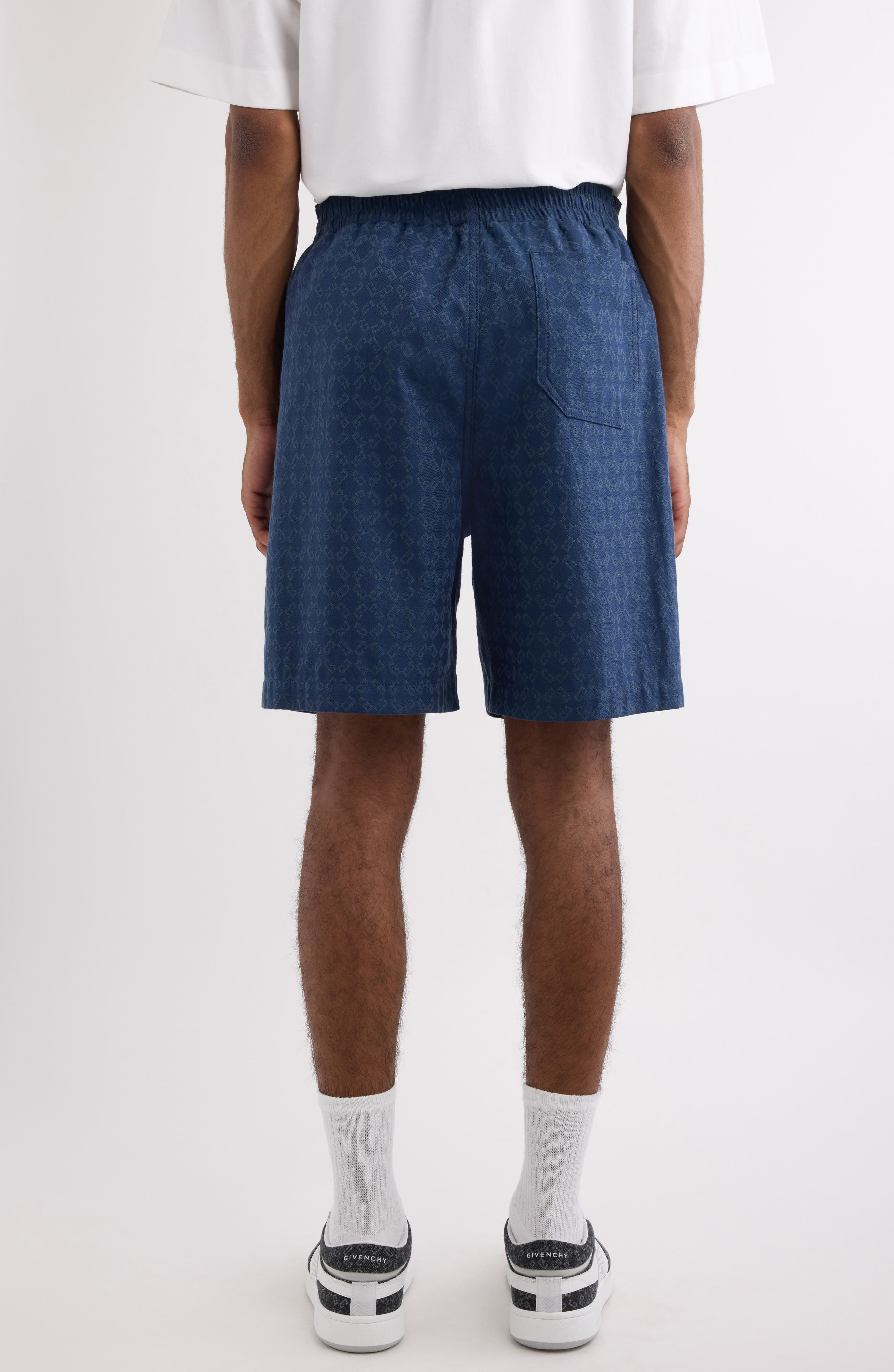 Givenchy Monogram 72 Jacquard Denim Bermuda Shorts in Grey/Blue at Nordstrom - 2