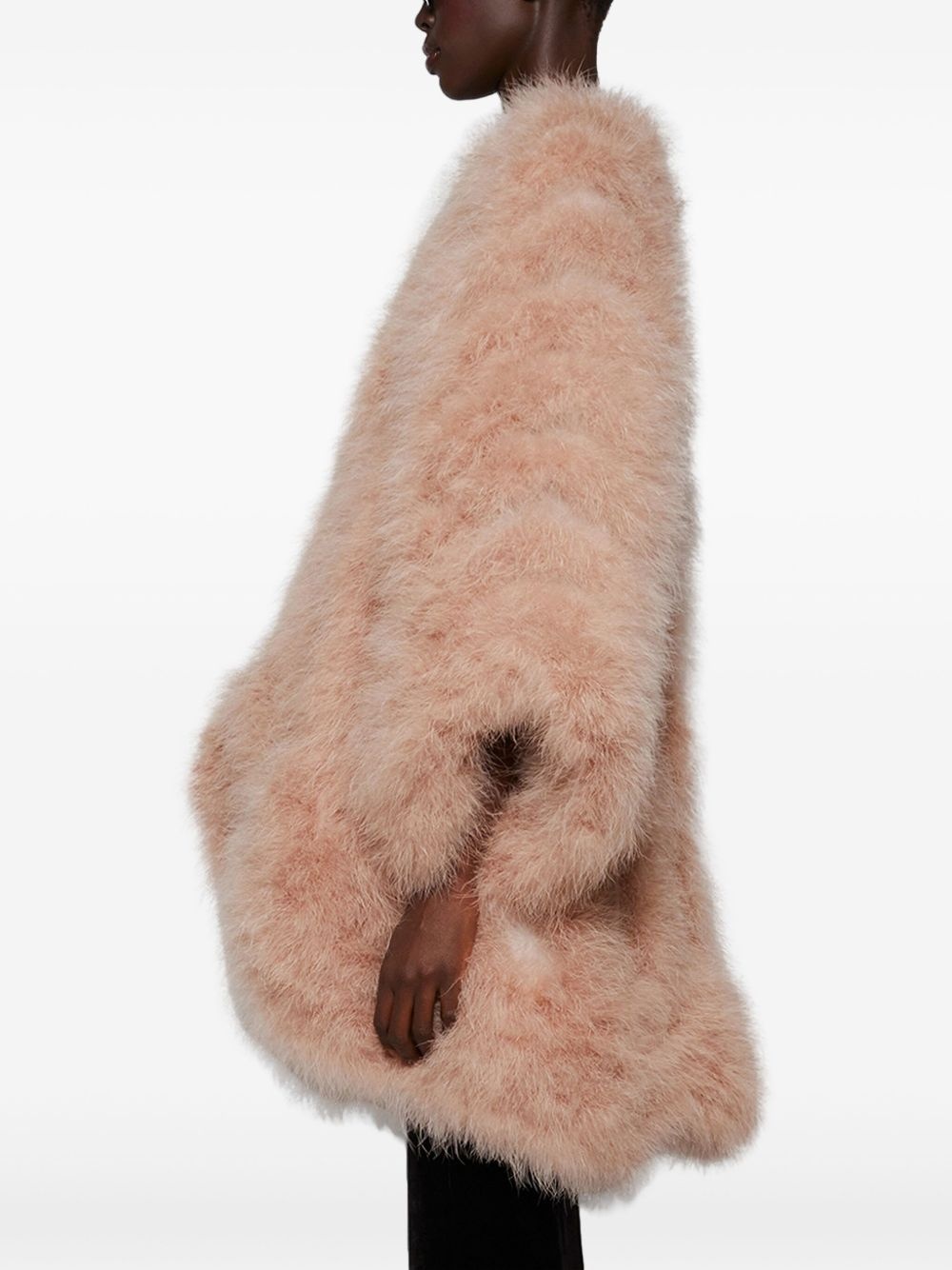 silk faux fur coat - 4