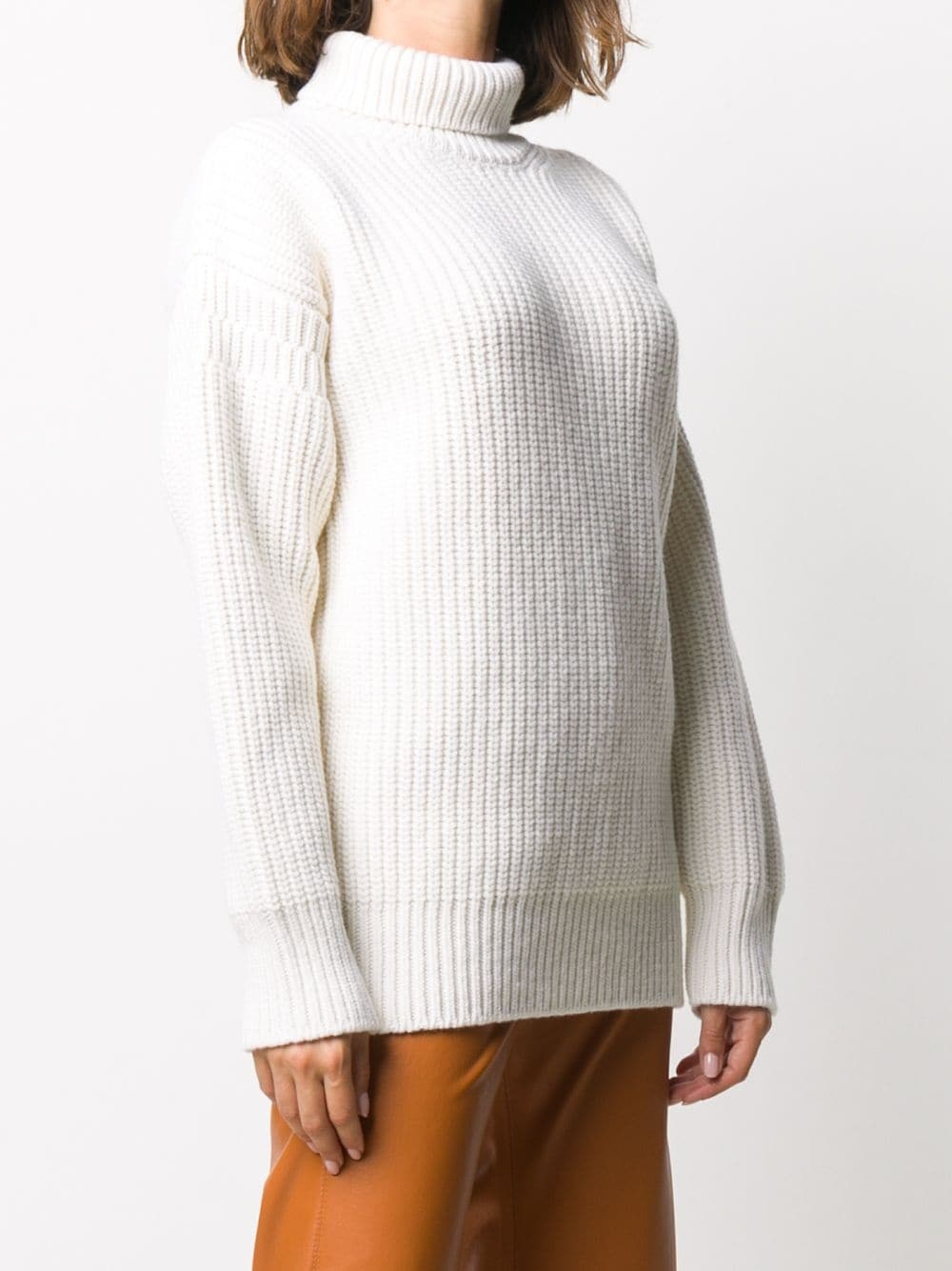 chunky knit roll neck jumper - 3