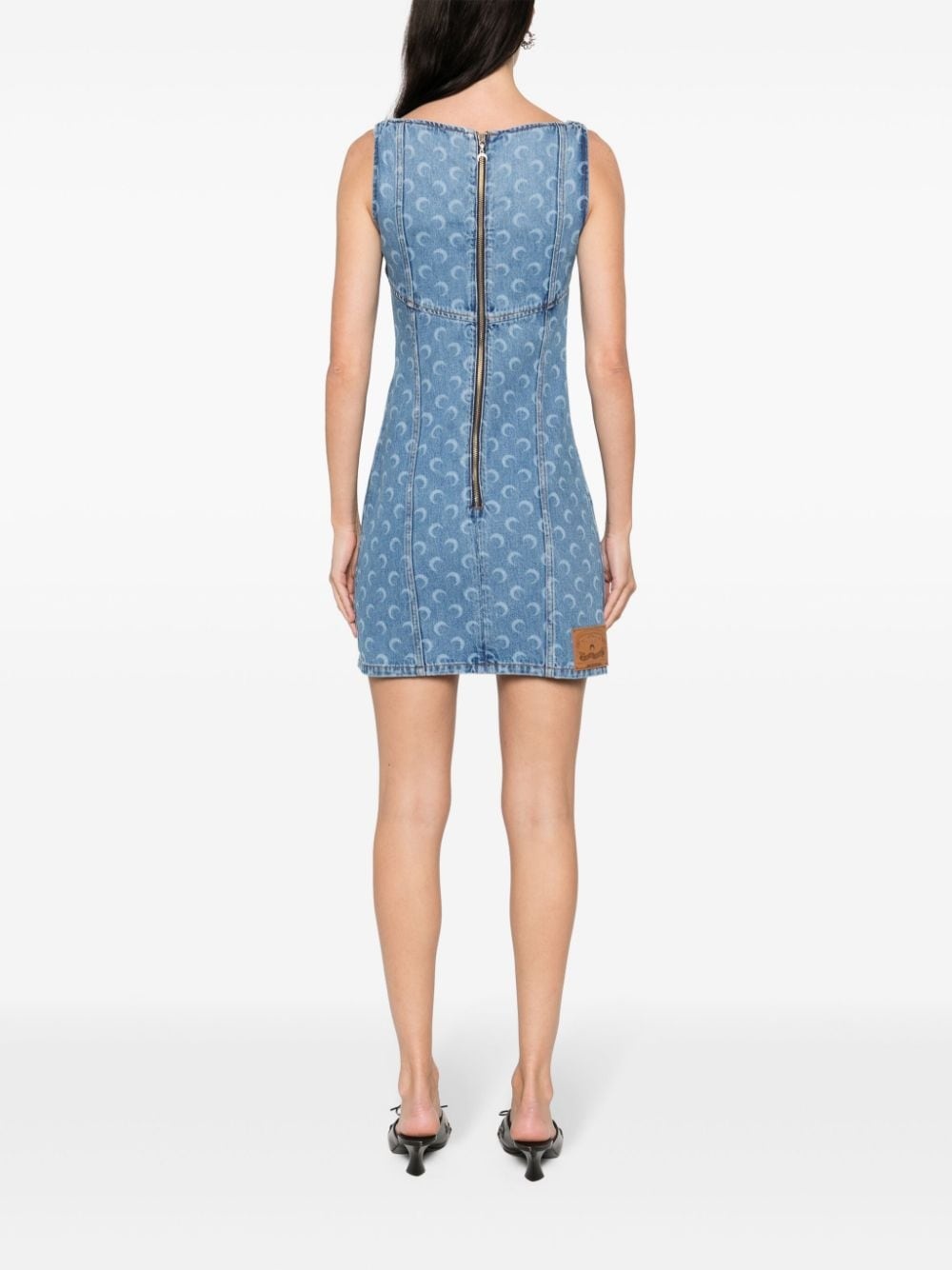 Crescent-Moon-print mini dress - 4