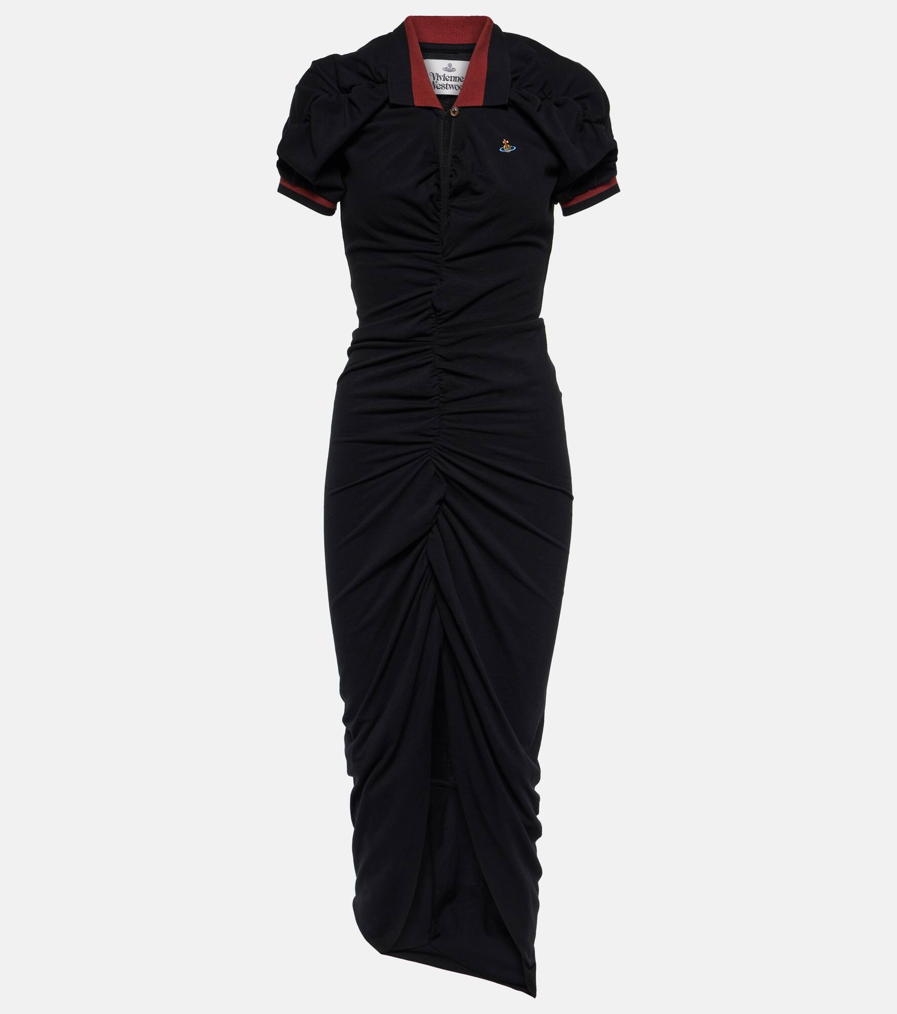 関税込【Vivienne Westwood】Cotton dress Vivienne Westwood Sunday cowl-neck Cotton Midi Dress | White