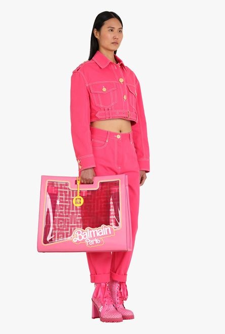 Balmain x Barbie - Pink calfskin 1945 tote bag - 2