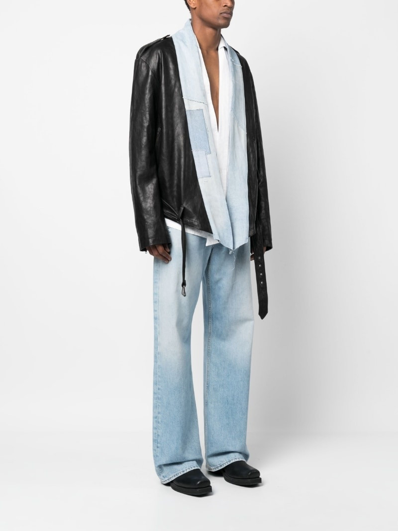 denim-trim leather jacket 3