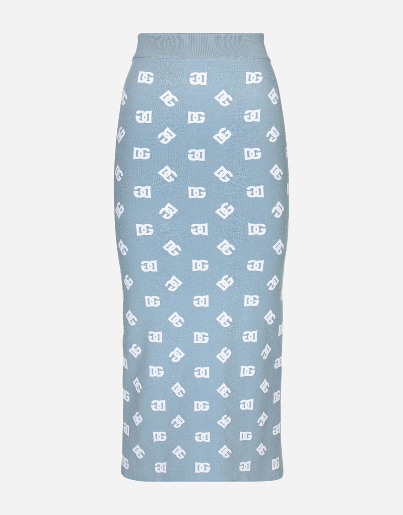 Viscose pencil skirt with jacquard DG logo 1